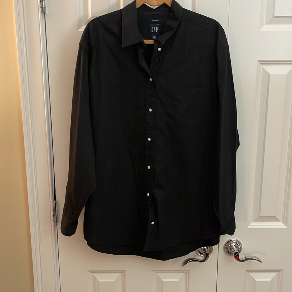 Gap Black Shirt with Crystal buttons